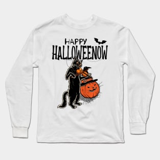 Halloween Cat Haunted Gift Long Sleeve T-Shirt